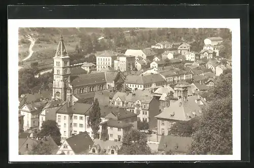 AK Graslitz, Blick über die Häuser und Kirche