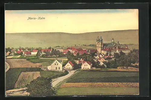 AK Maria Kulm, Stadtrand in der Dämmerung