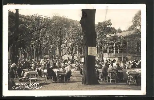 AK Karlsbad, Cafe Posthof, Terrasse