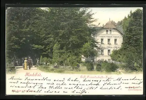 AK Karlsbad, Cafe Freundschaftssaal, Garten