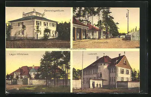AK Hammelburg, Lager Hammelburg, Lager-Wirtshaus, Generalsgeäbude, Lazarett