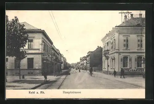 AK Kehl a. Rh., Hauptstrasse mit Geschäften