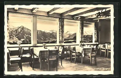 AK Sonthofen, Berggasthaus Allgäuer Berghof, Innenansicht