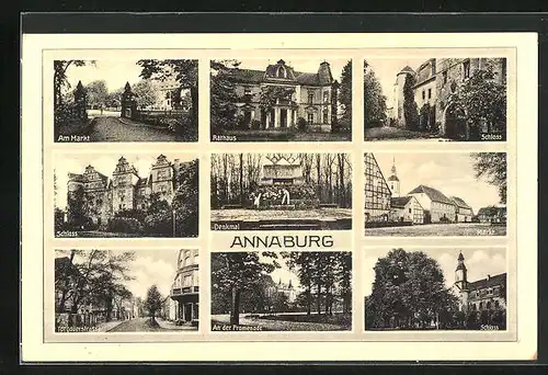 AK Annaburg, Torgauerstrasse, Rathaus, Schloss