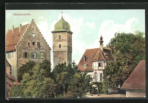 AK Neckarsulm, Ortspartie mit Turm