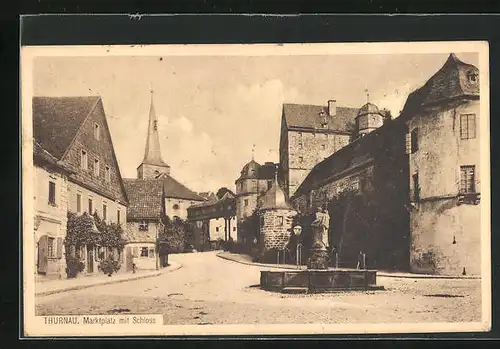 AK Thurnau, Marktplatz mit Schloss