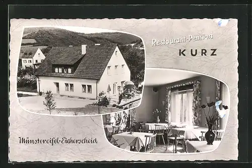 AK Münstereifel-Eicherscheid, Restaurant Pension Kurz, Trierer Strasse