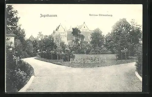 AK Jagsthausen, Schloss Götzenburg mit Garten