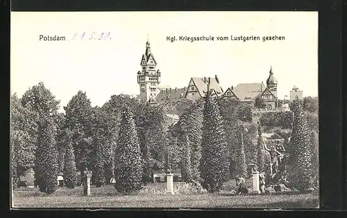 AK Potsdam, Kgl. Kriegsschule vom Lustgarten gesehen