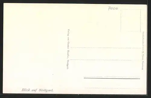 Künstler-AK Stuttgart, Blick auf die Stadt