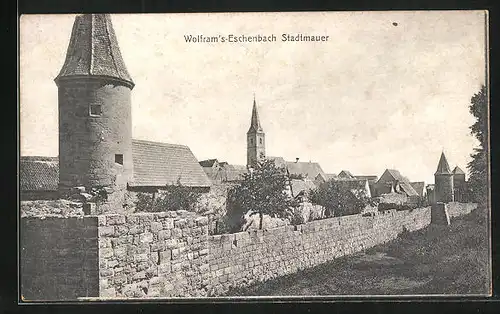 AK Wolframs Eschenbach, Stadtmauer