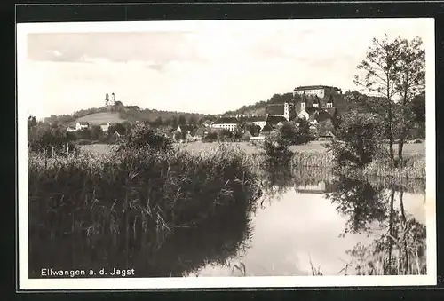 AK Ellwangen, Panorama mit Blick auf den Ort