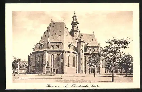 AK Hanau a. M., Blick auf die Französische Kirche