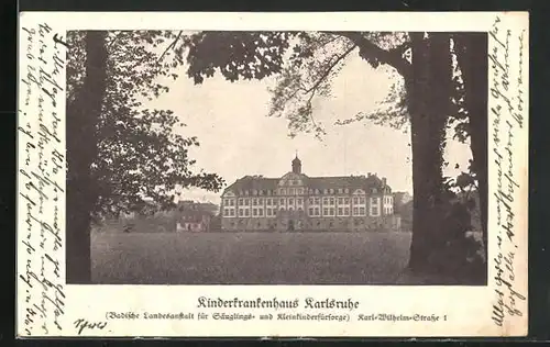 AK Karlsruhe, Kinderkrankenhaus, Karl-Wilhelm-Strasse 1