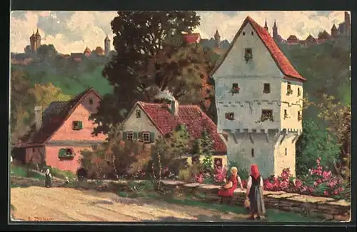 Künstler-AK Degi Nr. 415: Rothenburg o. Tbr., Topplerschlösschen