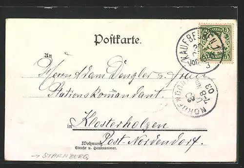 Lithographie Starnberg, Bismarck-Thurm