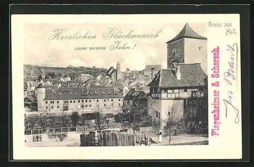 AK Hall, Teilansicht der Stadt