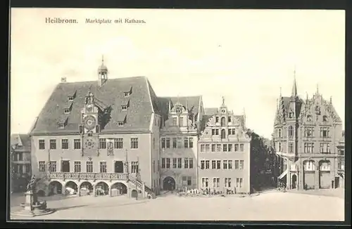 AK Heilbronn, Marktplatz mit Rathaus