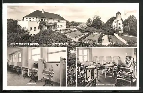 AK Bad Wimpfen /Neckar, Kurhotel mit Villa, Inhalation, Pneumatische Kammer