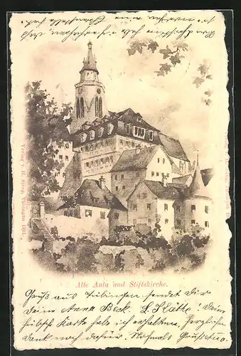 Künstler-AK Tübingen, Alte Aula und Stiftskirche