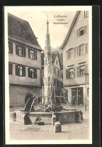 AK Urach, Marktbrunnen im Ortskern