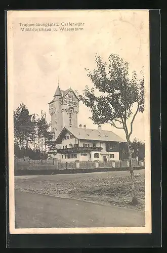 AK Grafenwöhr, Truppenübungsplatz, Militärforsthaus und Wasserturm