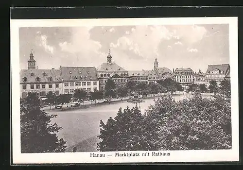 AK Hanau, Marktplatz mit Rathaus