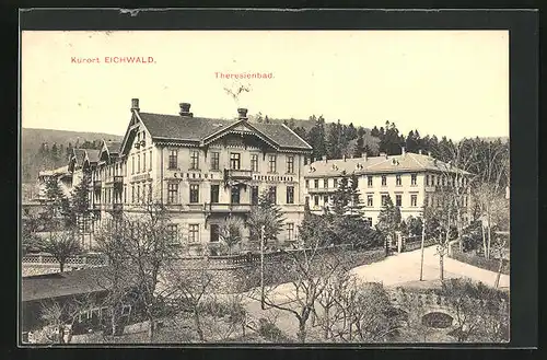 AK Eichwald, Strasse am Theresienbad