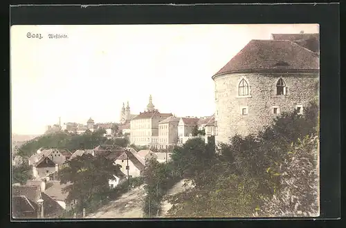 AK Saaz, Westseite der Stadt