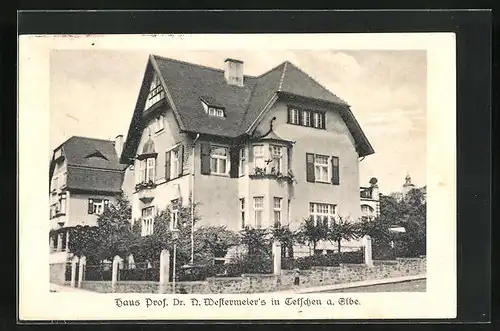 AK Tetschen-Bodenbach / Decin, Haus des Prof. Dr. Westermeier