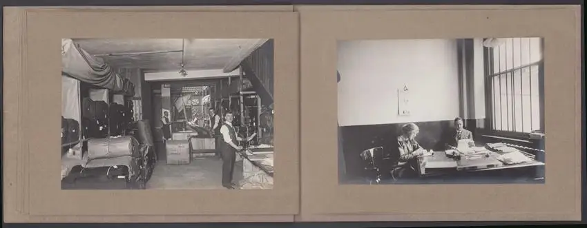Fotoalbum 14 Fotografien Fa. Bass - Walker & Co., Woollen Merchants, Ansicht London, Poland Street 55-56, Lager, Büro 1