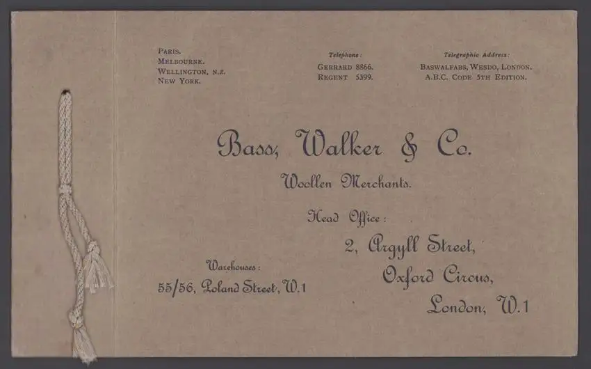 Fotoalbum 14 Fotografien Fa. Bass - Walker & Co., Woollen Merchants, Ansicht London, Poland Street 55-56, Lager, Büro 8