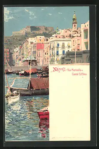 Lithographie Napoli, Via Marinella e Castel S. Elmo