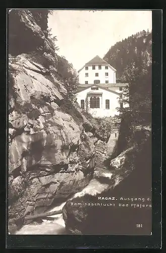 AK Ragaz, Ausgang d. Taminaschlucht Bad Pfäfers