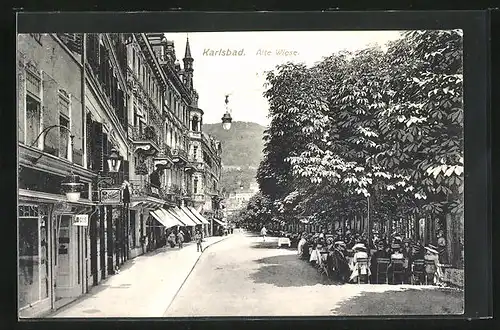 AK Karlsbad, Alte Wiese mit Gasthaus
