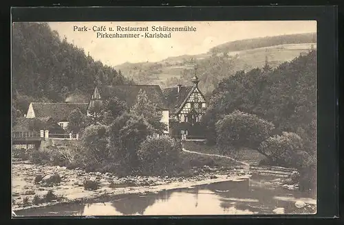 AK Pirkenhammer, Park-Cafe u. Restaurant Schützenmühle