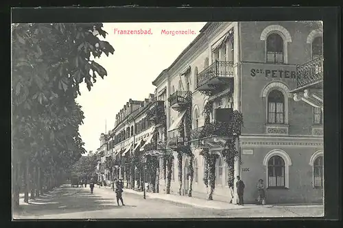 AK Franzensbad, Strassenpartie der Morgenzeile