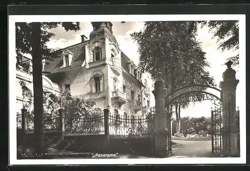 AK Marienbad, Eingang zum Höhenhotel Panorama`