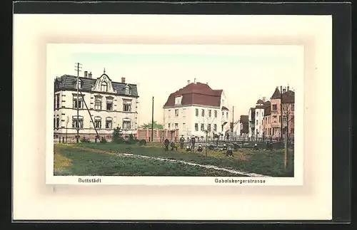 Präge-AK Buttstädt, Gabelsbergerstrasse mit Kindern