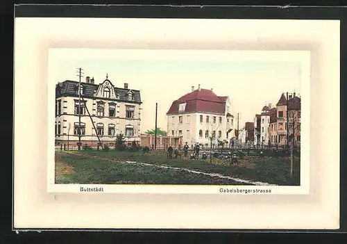Präge-AK Buttstädt, Gabelsbergerstrasse mit Kindern