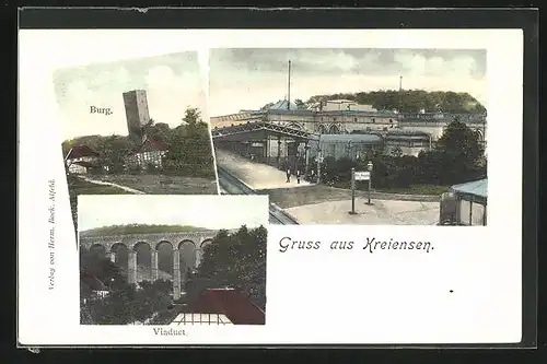 AK Kreiensen, Bahnhof, Viaduct, Burg