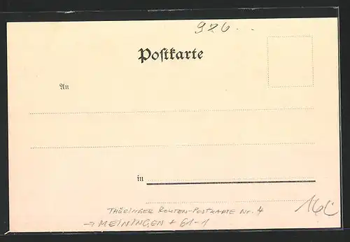 AK Dolmar, Thüringer Routen-Postkarte Nr. 4, Landkarte