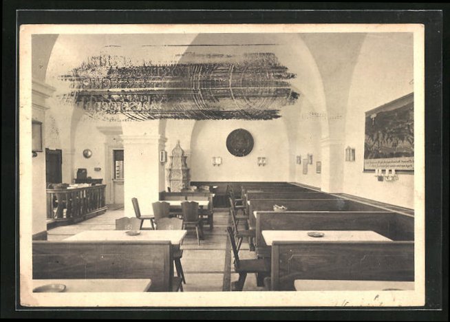 AK Würzburg, Gasthaus Bürgerspital zum heiligen Geist, Innenansicht Nr