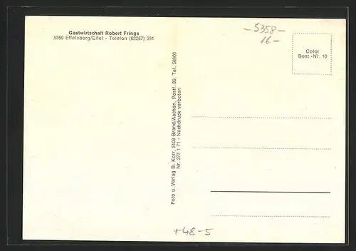 AK Effelsberg /Eifel, Gastwirtschaft Frings, Radioteleskop, Waldpartie