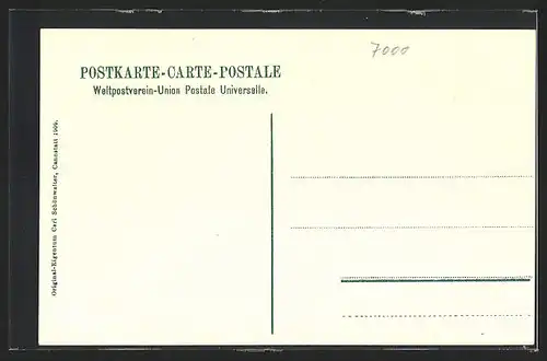 AK Stuttgart, Schloss Solitude, Aufbruch zur Jagd 1782