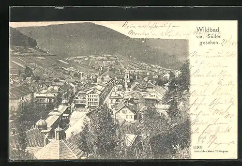 AK Wildbad, Ortsansicht von Süden