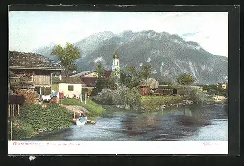 AK Oberammergau, Blick auf Haus an der Ammer