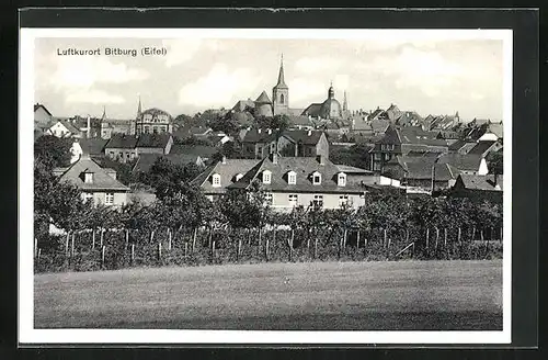 AK Bitburg /Eifel, Ortsansicht mit Kirche