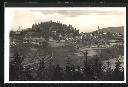 AK Lindenfels i. Odenwald, Ortsansicht mit Wald