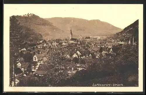 AK Urach, Ortsansicht mit Kirche